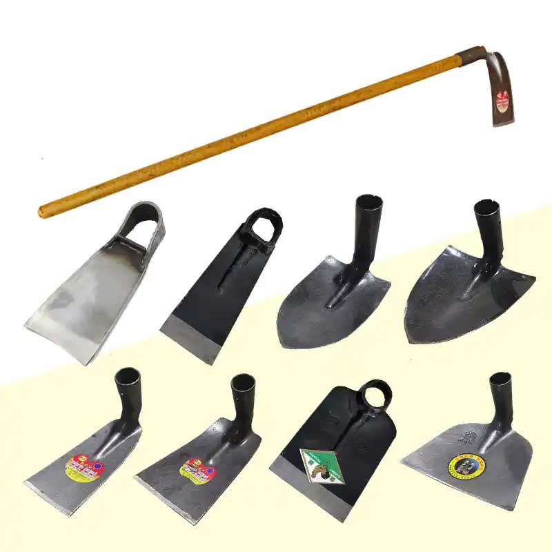 What types of hoes are used in the greening process